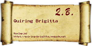 Quiring Brigitta névjegykártya